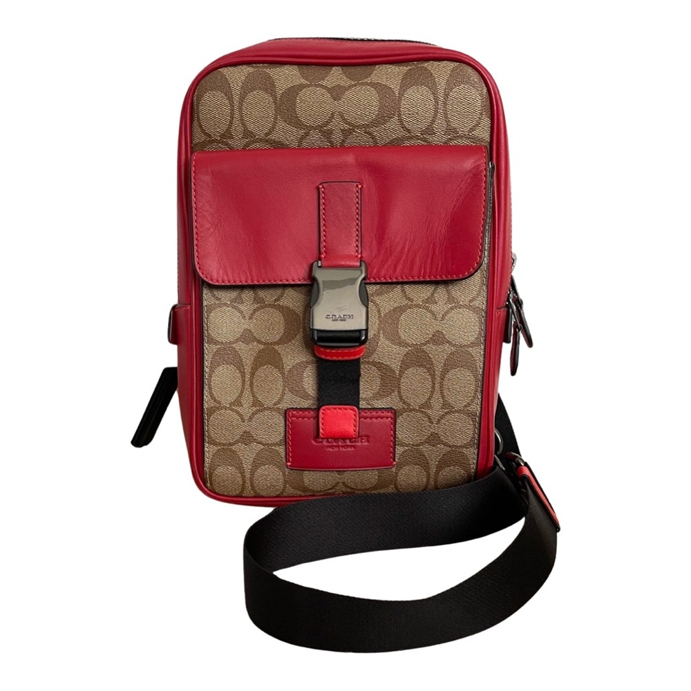 Coach Track Pack In Color Block Signature Canvas Red … Gem